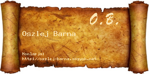 Oszlej Barna névjegykártya